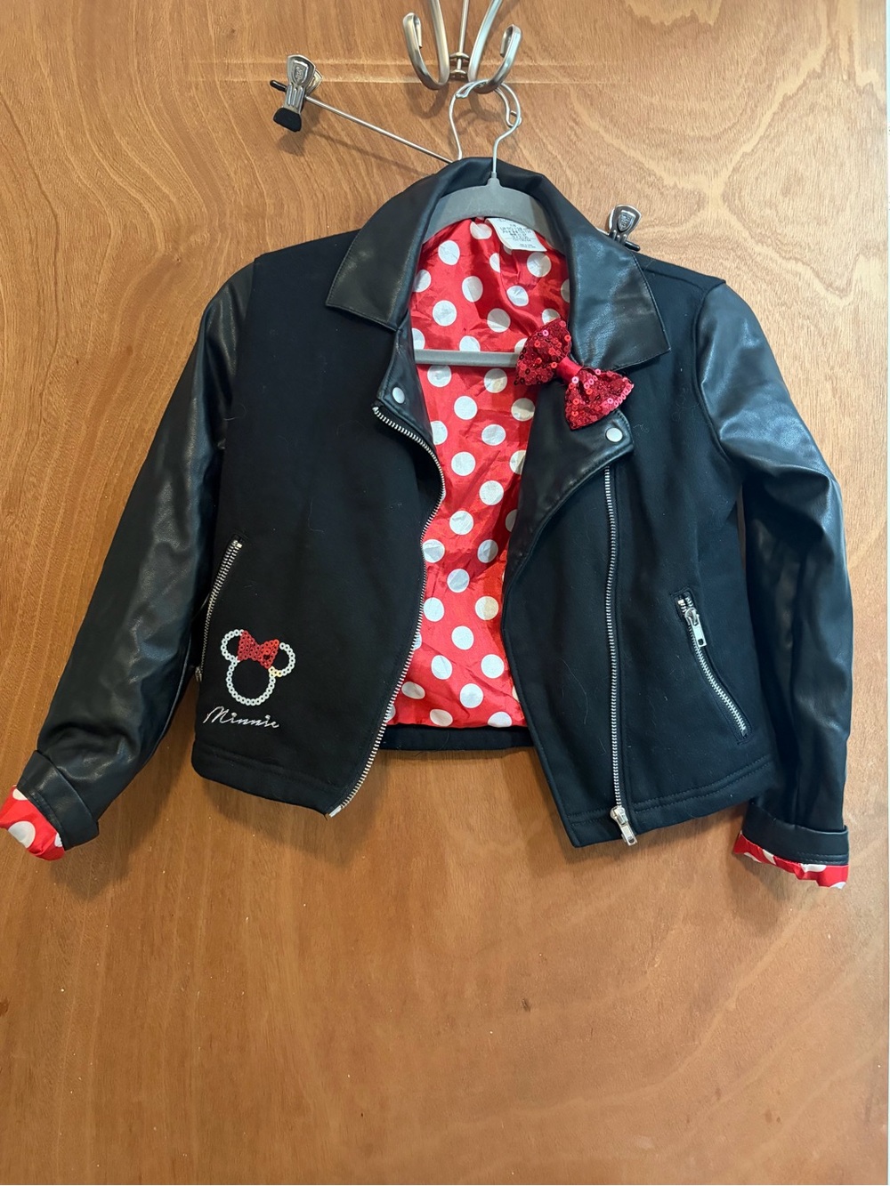 Minnie Mouse Girl’s size 7 / 8 Faux Leather Jacket